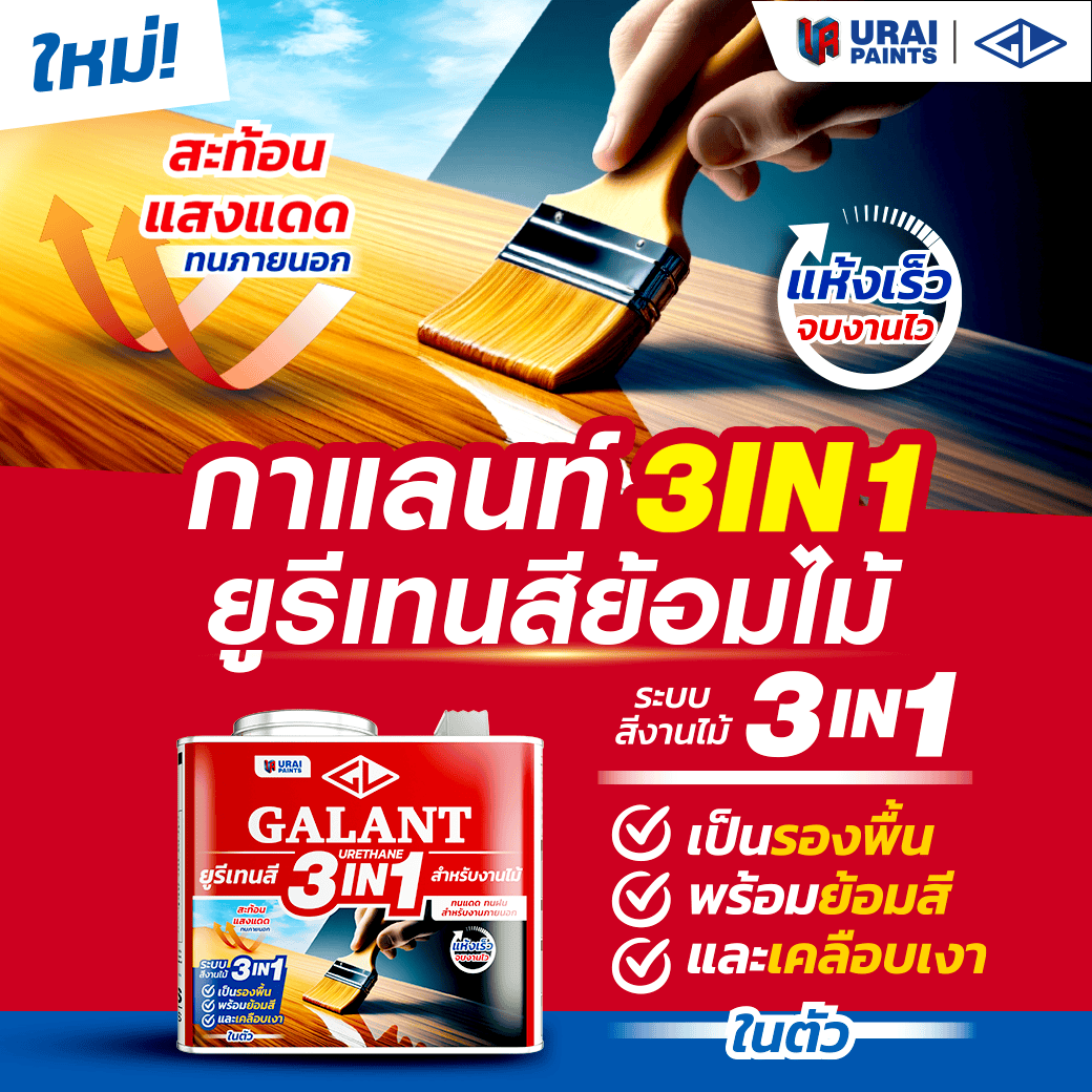 ใหม่! กาแลนท์ 3IN1 “ยูรีเทนสีสำหรับย้อมงานไม้” -image
